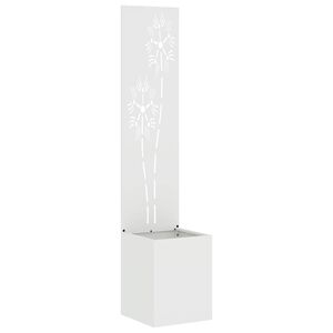 vidaXL Garten Sichtschutz-Leinwand Floral Wei&szlig; 32 x 150 cm