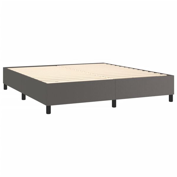 vidaXL Boxspringbettgestell Grau 180x200 cm Kunstleder
