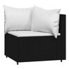 vidaXL 3-tlg. Garten-Lounge-Set mit Kissen Schwarz Poly Rattan