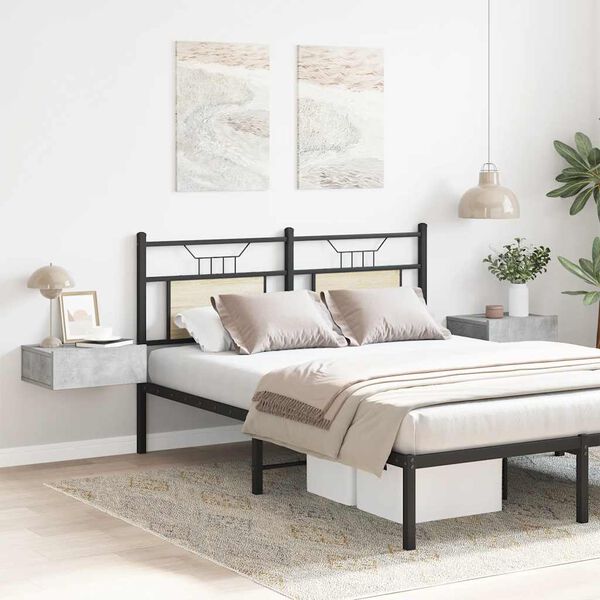 vidaXL Hängende Nachttische 2 Stk. Betongrau 40x30x15 cm Holzwerkstoff