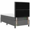 vidaXL Boxspringbett mit Matratze mit LED Dunkelgrau 90 x 190 cm Stoff