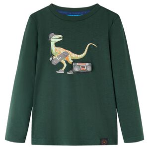 Kinder-Langarmshirt Dunkelgr&uuml;n 92