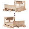 vidaXL Massivholzbett mit Regal ohne Matratze 150x200 cm Kiefernholz