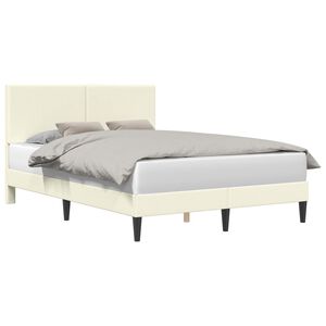 vidaXL Bettrahmen mit Kopfteil Creme 120 x 190 cm Cordstoff