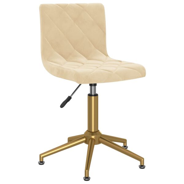 vidaXL Esszimmerst&uuml;hle 2 Stk. Drehbar Creme Samt