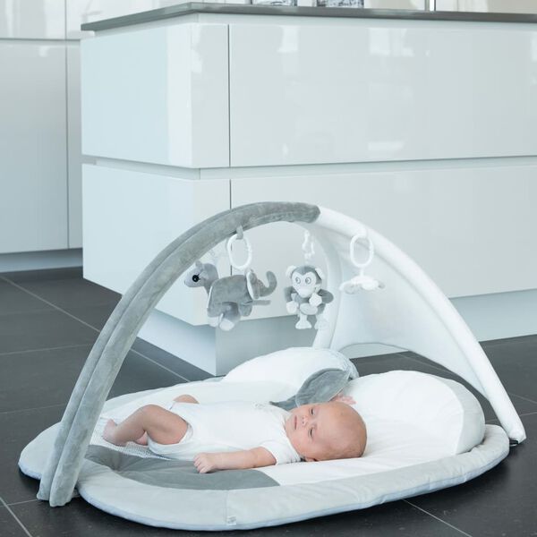 Bo Jungle Krabbeldecke f&uuml;r Zwillinge Apple Grau