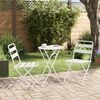 vidaXL Garten Bistro Set 3 pcs Weiß Stahl