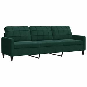 vidaXL 3-Sitzer-Sofa Dunkelgr&uuml;n 210 cm Samt