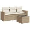 vidaXL 4-tlg. Garten-Sofagarnitur mit Kissen Beige Poly Rattan