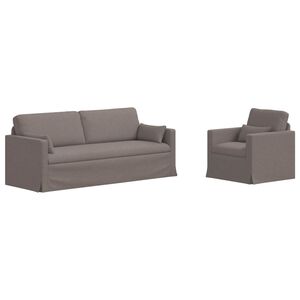 vidaXL Sofa 2 pcs Taupe