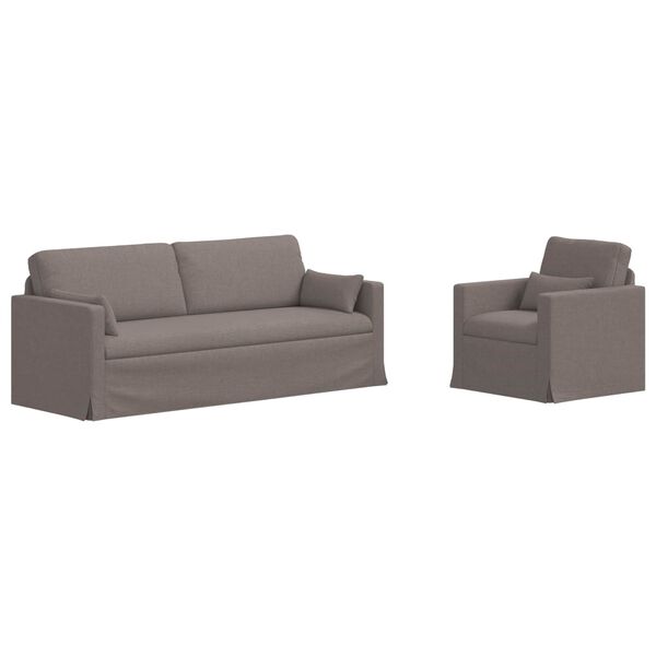 vidaXL Sofa 2 pcs Taupe