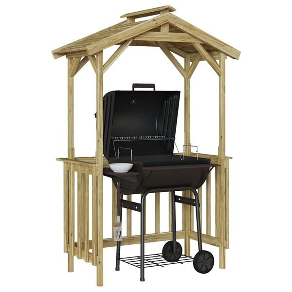 vidaXL Grillhütte Braun 133,5 x 63 x 200 cm Imprägniertes Kiefernholz