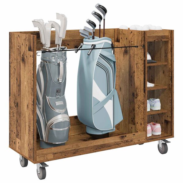 vidaXL Golf Schrank Mit Rad Uni Altholz 120 x 45 x 98 cm