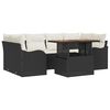 vidaXL Garten-Sofa-Set 7 stk. Schwarz und Creme