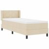 vidaXL Boxspringbett mit Matratze mit Kopfteil Creme 200 x 80 cm Stoff