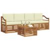 vidaXL Sofagarnituren 5 pcs Natur und Creme Massivholz Akazie