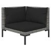 vidaXL 4-tlg. Garten-Lounge-Set mit Kissen Poly Rattan Dunkelgrau