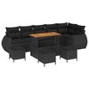 vidaXL Gartensofa-set 10 stk. Schwarz Poly-Rattan