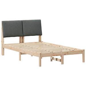 vidaXL Bettgestell Braun und Dunkelgrau 135 x 190 cm Massivholz Kiefer