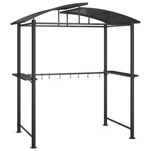 vidaXL Grillpavillon mit Seitenregalen Anthrazit 210x114x230 cm Stahl