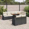 vidaXL Garten-Sofa-Set mit Kissen mit Kissen 9 pcs Schwarz und Creme