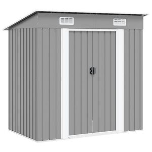 vidaXL Gartenschuppen Grau Metall