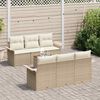 vidaXL Garten-Sofa-Set mit Kissen mit Speicher 7 pcs Beige und Creme