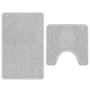 vidaXL Anti-Rutsch Badematten-Set 2 stk. Grau 50 x 50 cm PP