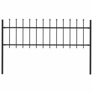 vidaXL Gartenzaun mit Speerspitze Stahl 181 x 60 cm Schwarz