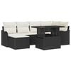 vidaXL Gartensofa-set 7 stk. Schwarz Poly Rattan