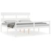 vidaXL Seniorenbett mit Kopfteil 200x200 cm Wei&szlig; Massivholz