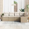vidaXL Gartensofa-set mit Speicher 5 pcs Beige Poly-Rattan