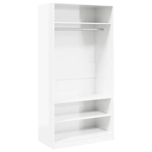 vidaXL Kleiderschrank Hochglanz-Wei&szlig; 100x50x200 cm Holzwerkstoff