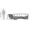 vidaXL Gartensofa mit Kissen Hellgrau Poly Rattan