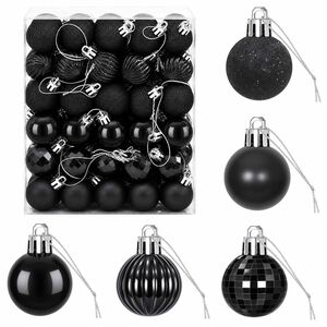 vidaXL Weihnachtskugelset 150 stk. Schwarz Durchmesser 3 cm Polystyrol