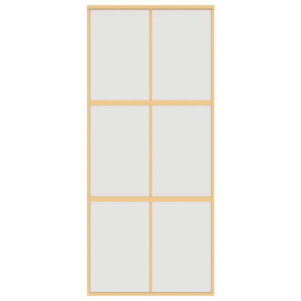 vidaXL Schiebet&uuml;r Golden 90x205 cm Matt ESG-Glas und Aluminium