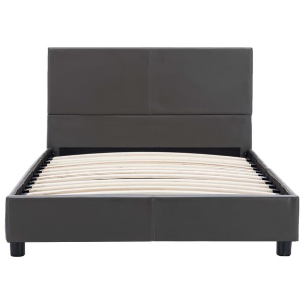 vidaXL Bettgestell Grau Kunstleder 90x200 cm