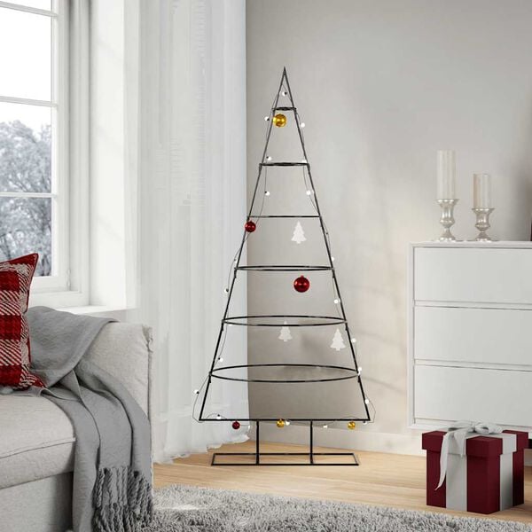 vidaXL Metall-Weihnachtsbaum f&uuml;r Dekorationen Schwarz 150 cm