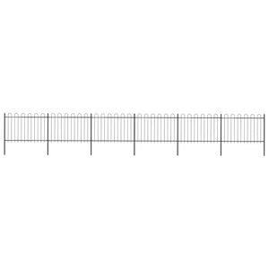 vidaXL Gartenzaun mit Rundbogen Stahl 1005 x 120 cm Schwarz