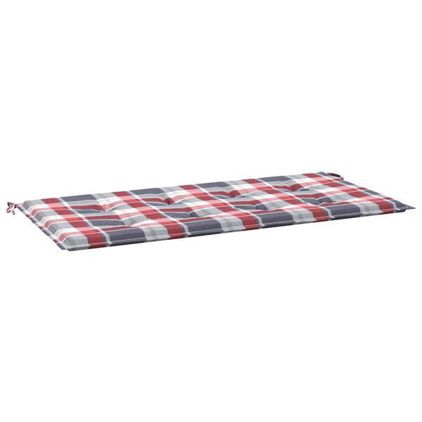 vidaXL Gartenbank-Auflage Rot Karomuster 120x50x3 cm Oxford-Gewebe