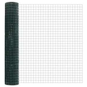 vidaXL Euro-Zaun mit Pfosten 10 x 1,5 m PVC-beschichteter Stahl Gr&uuml;n