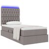 vidaXL Bett mit Stauraum und LED mit LED Taupe 90 x 190 cm Polyester