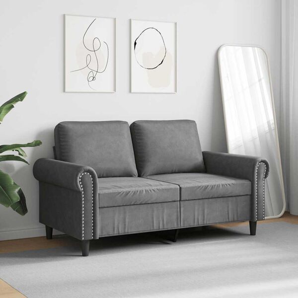 vidaXL 2-Sitzer-Sofa Dunkelgrau 120 cm Samt