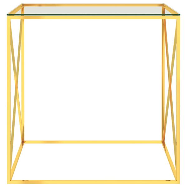 vidaXL Couchtisch Golden 55x55x55 cm Edelstahl und Glas
