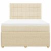 vidaXL Boxspringbett mit Matratze Creme 160x200 cm Stoff