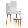 vidaXL Schminktisch-Set FAUSKE 4 Stk. Wei&szlig; 76 x 50 x 143 cm