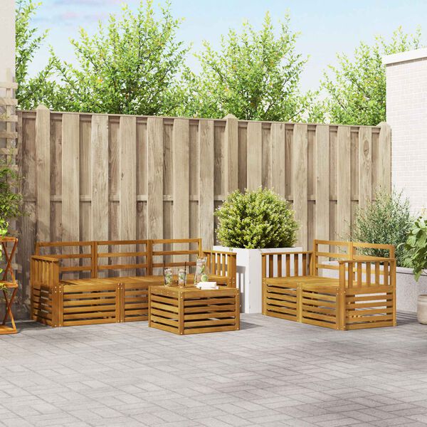 vidaXL Sofagarnituren 6 pcs Natur Massivholz Akazie