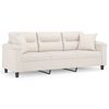 vidaXL 3-Sitzer-Sofa mit Kissen Beige 180 cm Mikrofasergewebe