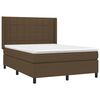 vidaXL Boxspringbett mit Matratze & LED Dunkelbraun 140x190 cm Stoff