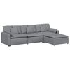 vidaXL Modulares Sofa mit Fu&szlig;hocker und Kissen Hellgrau